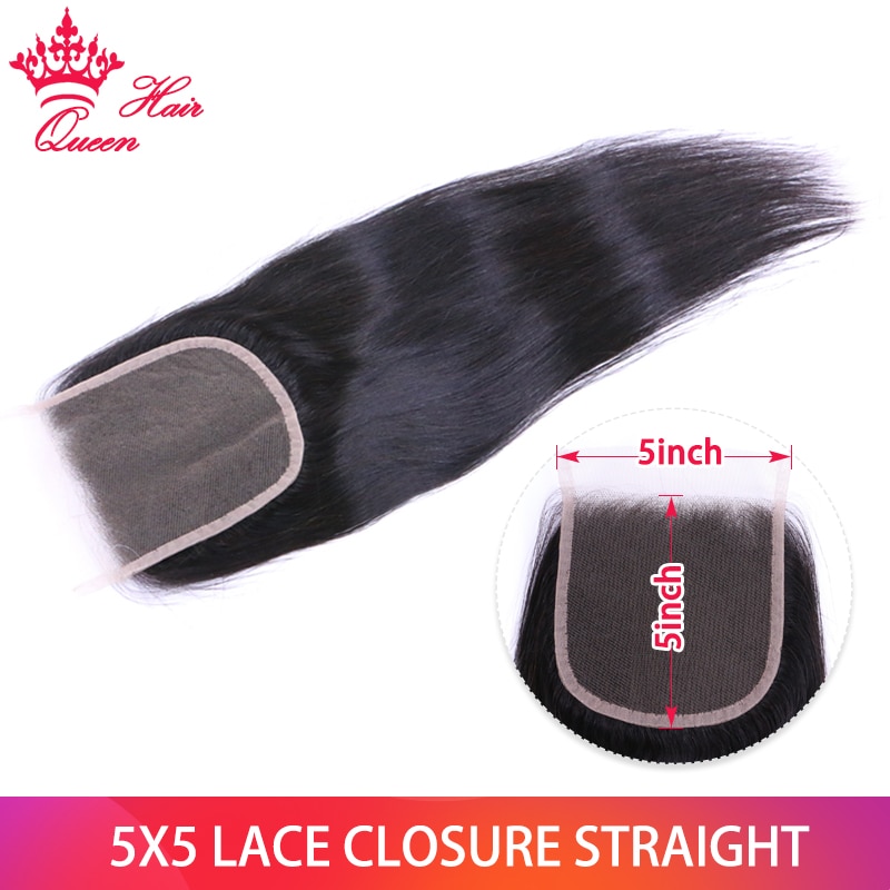 5x5 Lace Closure Straight Human Raw Hair Closure W..
